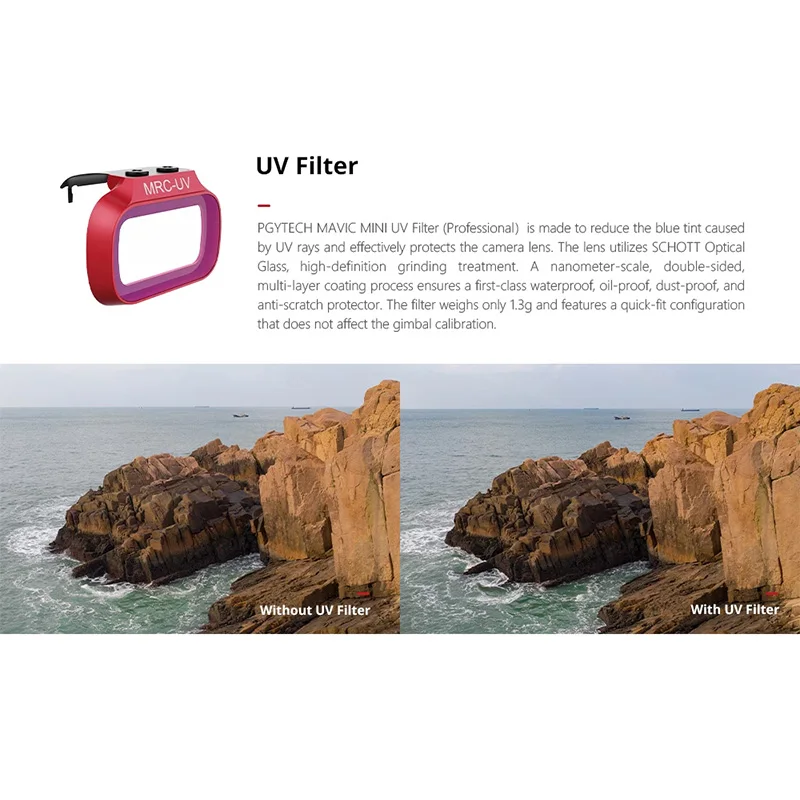 PGYTECH Mavic Mini фильтр UV/CPL Поляризационный/ND луч фильтр является профессиональным фильтром для DJI Mavic Mini CPL фильтр объектива камеры
