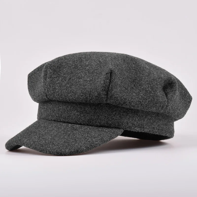 Фибоначчи бренд качество полушерстяной берет осень зима Gorras плотная ткань Casquette восьмиугольная шляпа для мужчин и женщин Кепка