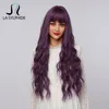 La Sylphide Halloween Cosplay Lolita Wig Long Nature Wave Purple Synthetic Hair Wigs with Bangs for Woman Heat Resistant Fiber ► Photo 2/6