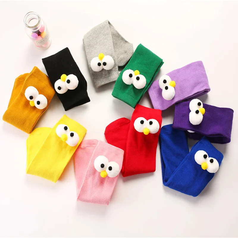 

Baby Socks Unisex Boys Girls Multi-color Options Cotton Knee Socks Four Seasons Wearing Big Eyes Lovely Kids Socks