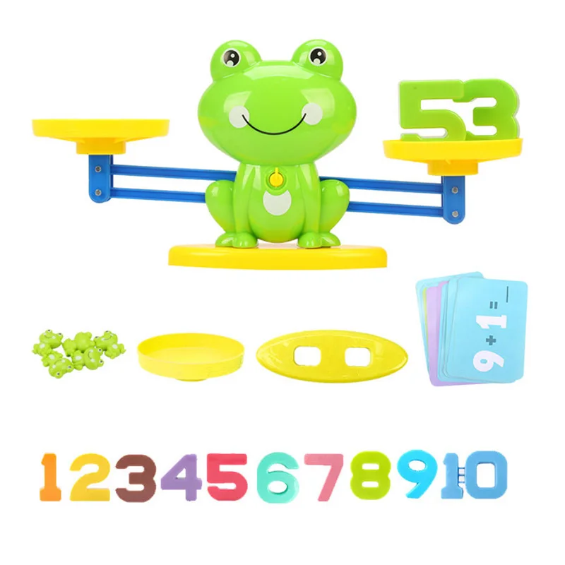 Math Match Game Board Toys Monkey Cat Match Balancing Scale Number Balance Game Kids Educational Toy to Learn add and subtract