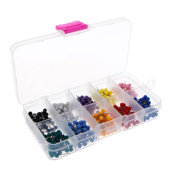 

10 Colors Push Pins Round Plastic Head With Steel Point Assorted Colourful Pins