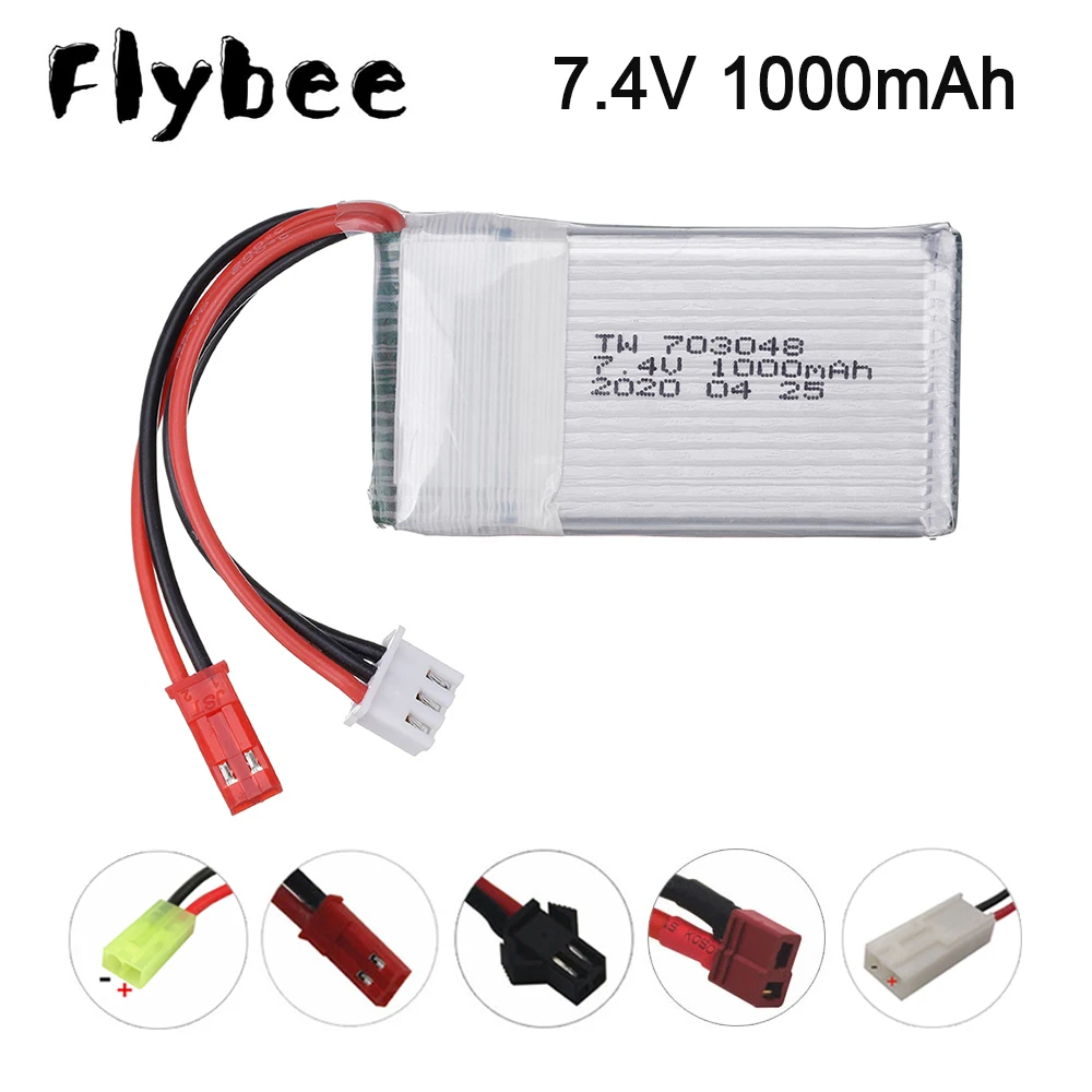 Литий-Полимерный Аккумулятор 7 4 В 1000 мАч для MJXRC X600 U829A U829X F46 X601H JXD391 FT007 Toys 2S