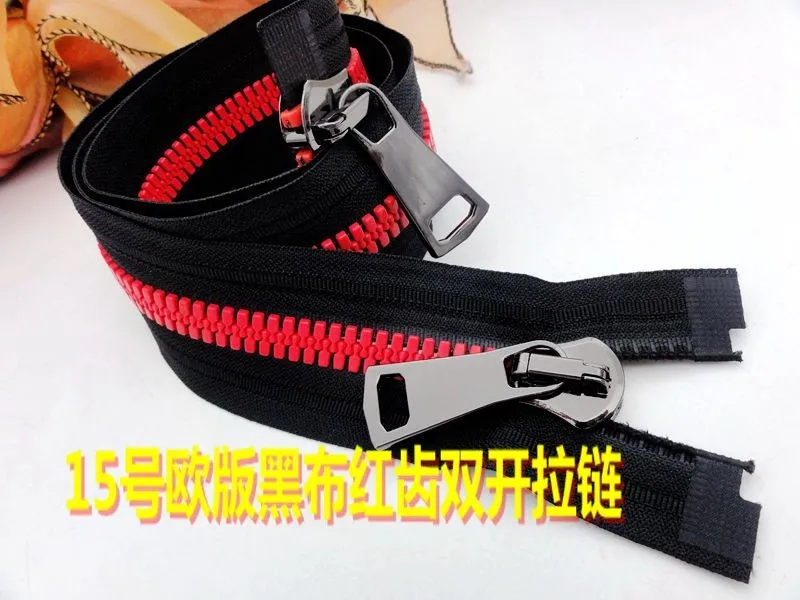 15# 85cm 2pcs High Grade Big Size Resin Zipper With Double Slider For zip Repair Sewing DIY Jacket Down Coat Clothes Accessories
