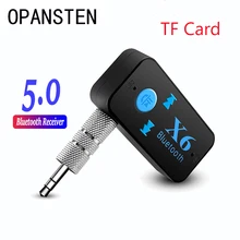 Bluetooth 5.0 Receiver Wireless Stereo Music Audio Receiver with Microphone 3.5mm Jack Car Aux Bluetooth Adapter Support TF Card