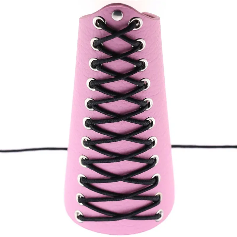 CUF2020010 punk pu leather cuff pink