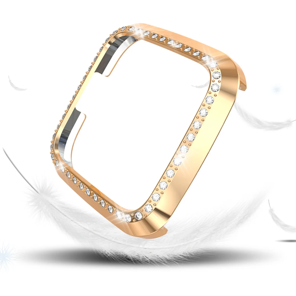 Чехол для Fitbit Versa/Versa Lite Watch Bumper Shell Алмазная Рамка Жесткий PC защитный чехол ремешок для часов аксессуары для ремешка