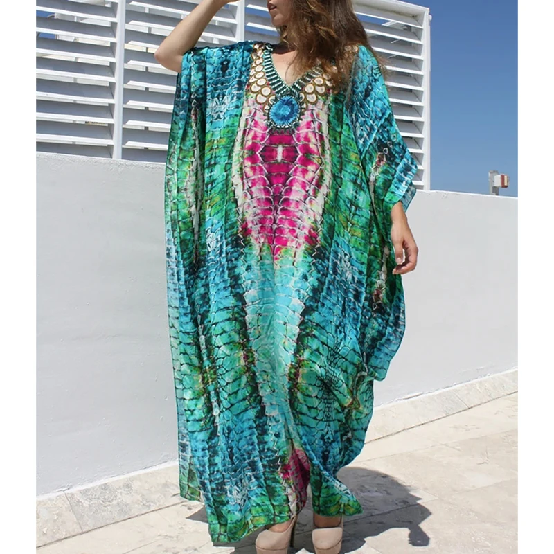 

New Maxi Beach Boho Dress Plus size Beach Cover up Pareos de Playa Mujer 2020 Robe De Plage Bikini cover up Beachwear Sarong