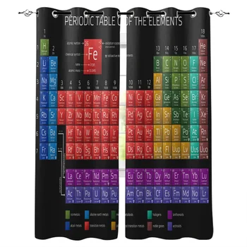 

Periodic Table Of Elements Curtains Window Living Room Curtains Kitchen Indoor Window High Blackout Curtain Thick