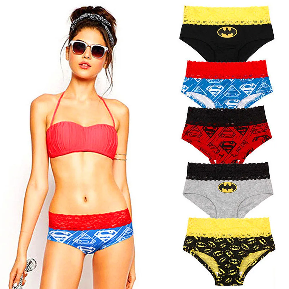 

New Fashion Women's Sexy Lace Panties Seamless Cotton Breathable Panty Hollow Briefs Plus Size Girl Brand Batman Underwear