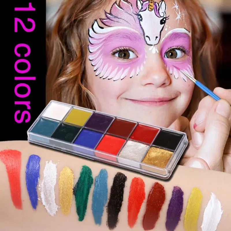 Профессиональная краска для лица, тела, 12 цветов, масляная краска, пигмент для макияжа, косметические товары