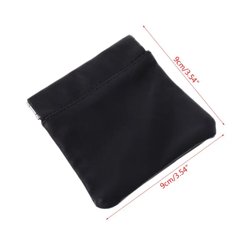 Genuine Leather Coin Pouch Snap Top Purse Strong Metal Spring Closure Small Change Bag coin purse change bag