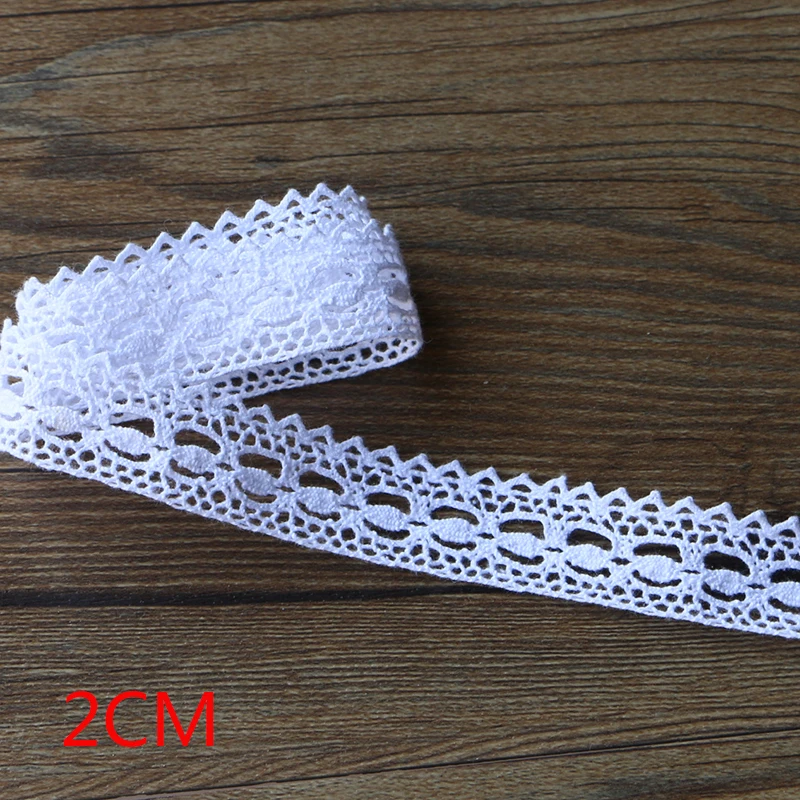 2cm 5yards 2-6 см, 5 ярдов, белое кружево высокого качества, хлопковое кружево для шитья, для домашнего интерьера, аксессуары для одежды, материал «сделай сам» - Цвет: 2cm 5yards