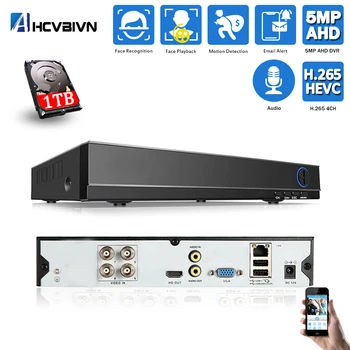 

HD 4 Channel DVR Video Recorder H.265 5MP 4MP 1080P 4CH 5 in 1 Hybrid DVR With 3G Wifi function for CCTV XVi TVi CVI IP Camera