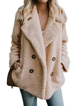 

Autumn Winter Women Faux Fur Coats 12 Colors Plus Size Wide Lapel Fleece Warm Female Jackets Casual Outwear s~5xl Tops