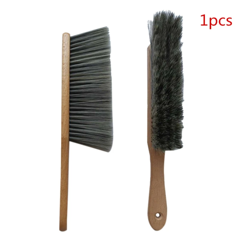 Портативный инструмент для удаления пыли/1 шт. мягкая щетка с деревянной ручкой, бытовая мягкая щетка - Цвет: A