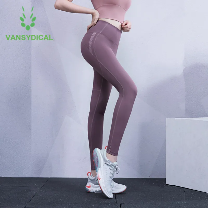 Vansydical/женские штаны для йоги обтягивающие пуш ап Тонкие Колготки Леггинсы