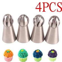 4 pçs tubulação bico esfera bola confeiteiro confeitaria dicas de pastelaria sugarcraft cupcake decorador cozinha bakeware ferramentas