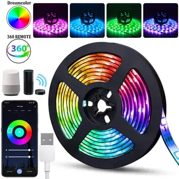 

1M 3M 5M Wifi Smart LED Light Strip Controller RGB Smart Phone Remote Control 5V Light Belt work with Alexa Google Home