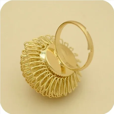 Gold Горячая Распродажа, модные ювелирные кольца, черная роза, цветок, кольца для открытия, указательный палец, регулируемые кольца для женщин, девочек, подарок - Цвет основного камня: Gold