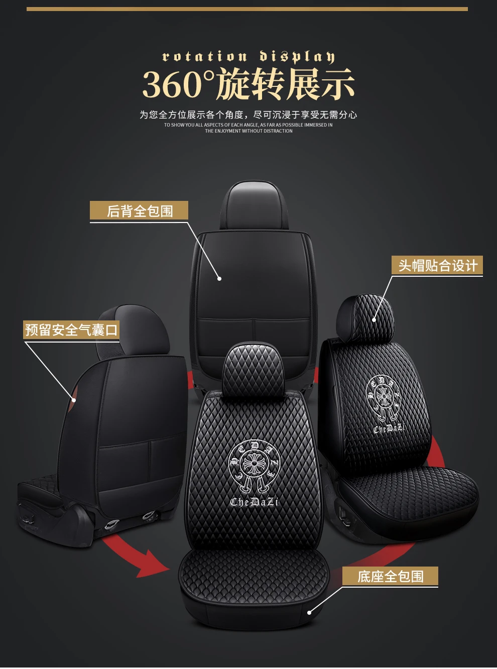 Full Coverage Eco-leather auto seats covers PU Leather Car Seat Covers for Jeep renegade cherokee jeep2009 compass wrangler gran