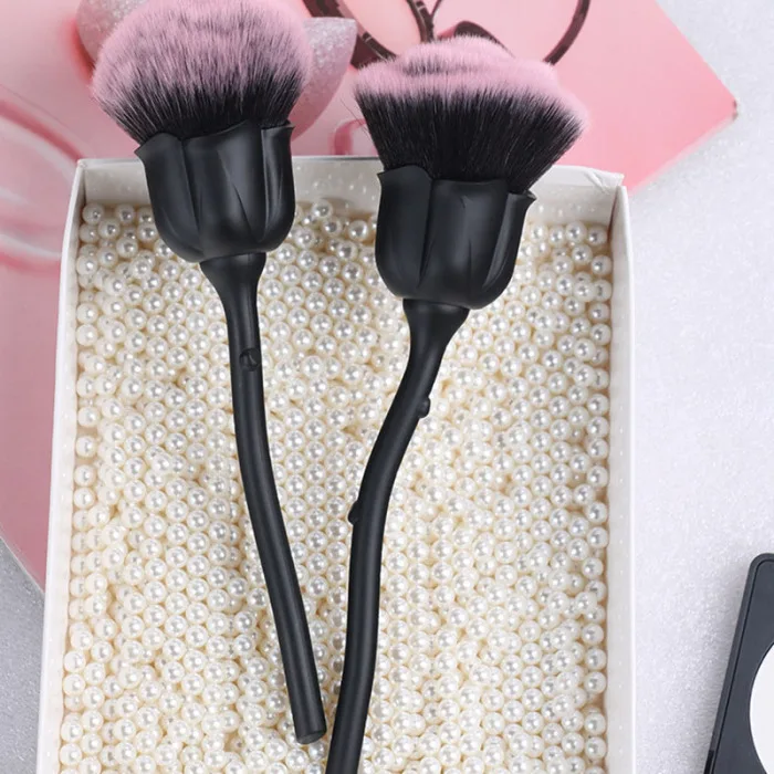 Single Makeup Brush Premium Synthetic Foundation Powder Concealers Brush Silky Rose Flower Shaped Makeup Brushes@ME88