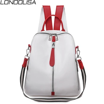

New Fashion Panelled Women College Style Backpack High Quality Bookpack For Teenage Girls Youth Ladies Soft Leather Travel Bag