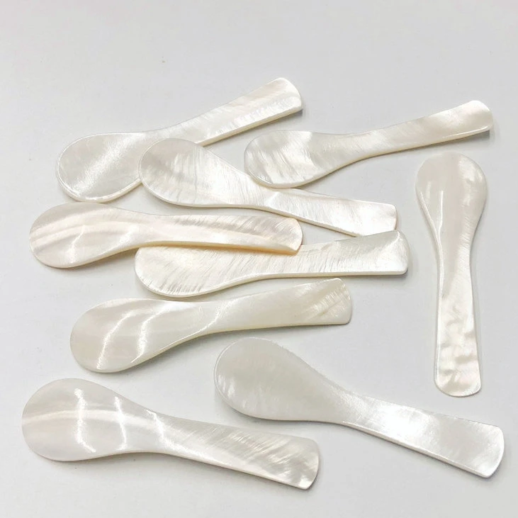 10Pcs New Natural Conch Shell Spoon 72Mm Condiment Coffee Caviar Dessert Spoons Small for Cosmetic Cream | Дом и сад