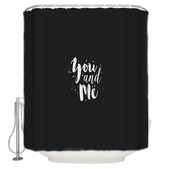

Text You And Me Shower Curtain Waterproof Bathroom Curtain Polyester Bath Curtain Home Decor 12 Hooks
