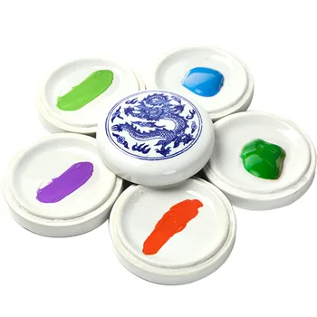 

Multi-layer color palette with lid Pottery watercolor painting ceramic palette for artist painting supplies