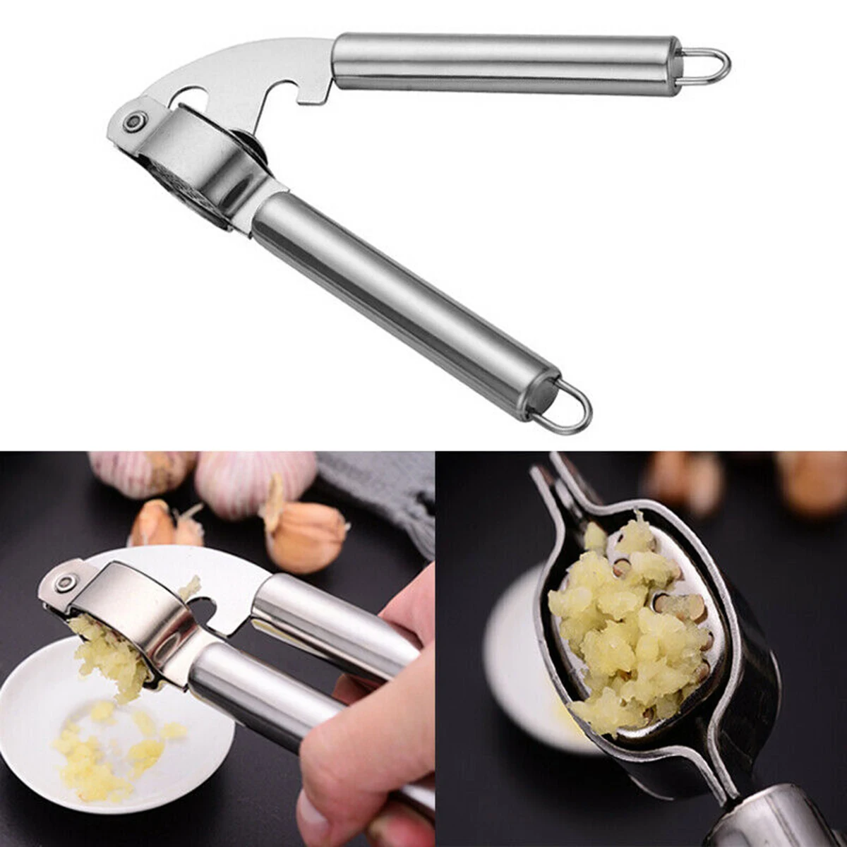 Newest Arrival Stainless Steel Garlic Press Crusher Kitchen Cooking