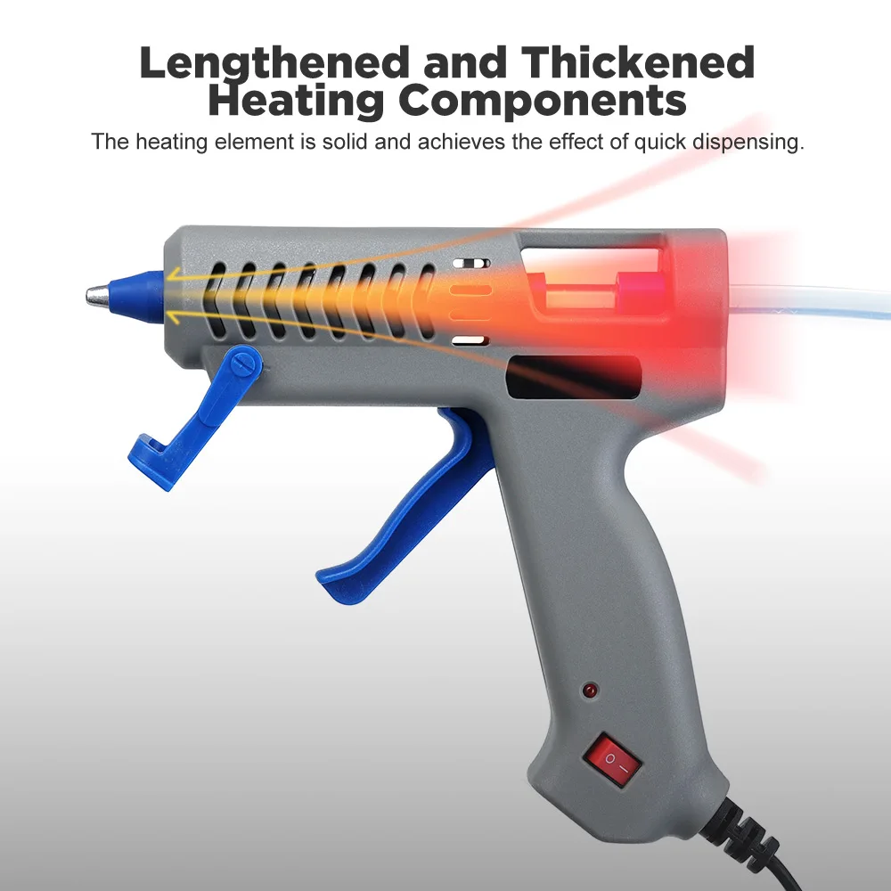 NEW 11Pcs/Set 60W Hot Melt Glue Gun with 7mm Glue Stick Industrial Mini Guns Thermo Electric Heat Temperature Tool