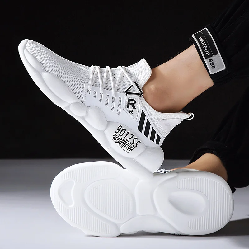 

2019 New Style Autumn Fly Woven Versatile INS Fashion Small White Shoes Men's Versatile Sports Daddy Shoes Cool Thick Bottomed B