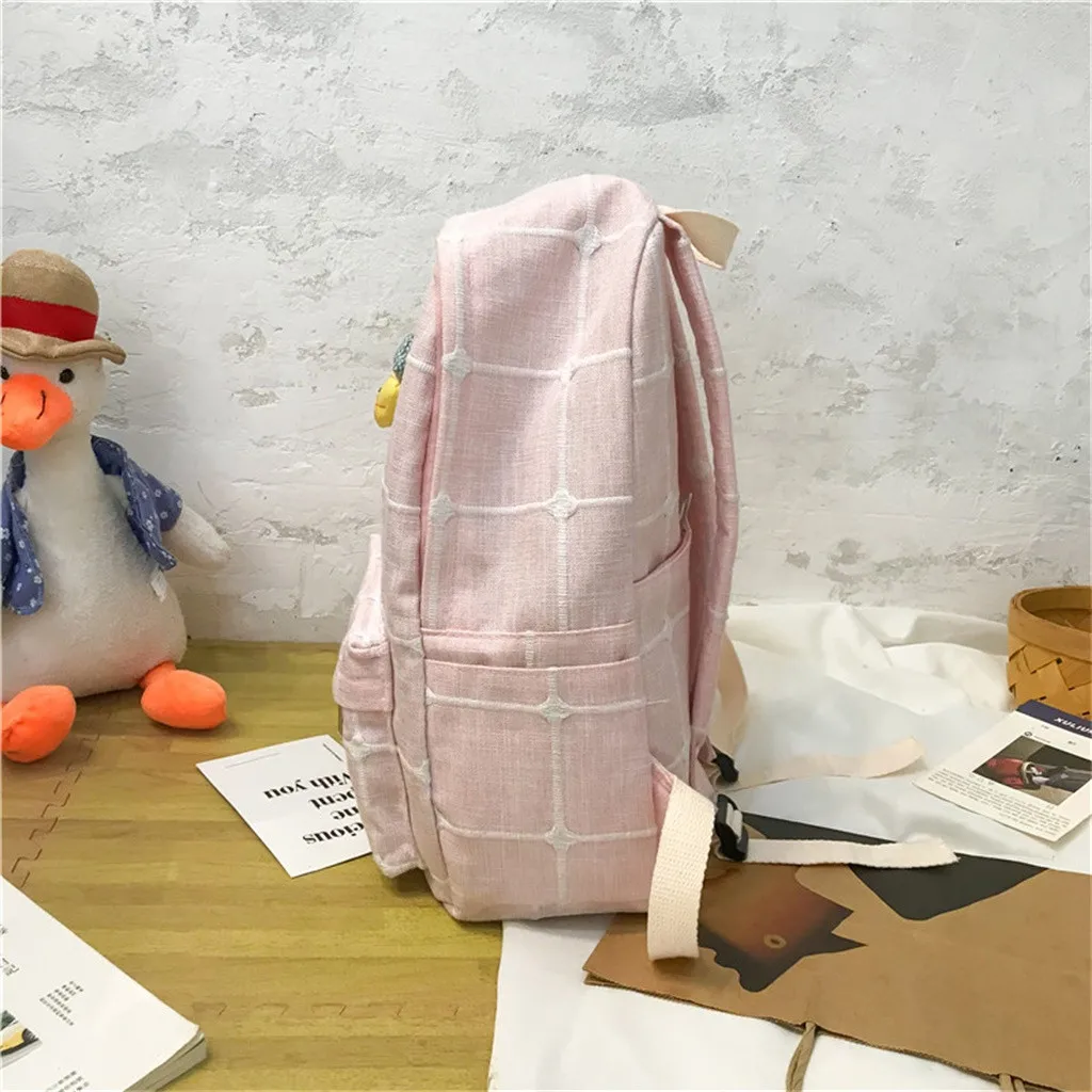 Aelicy, Модный женский рюкзак, школьная сумка для девочек-подростков, новая хлопковая Ретро клетчатая стильная сумка через плечо для женщин, рюкзак