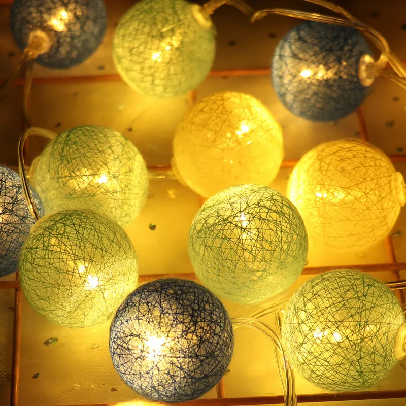 Led Cotton Garland Balls Fairy Lights