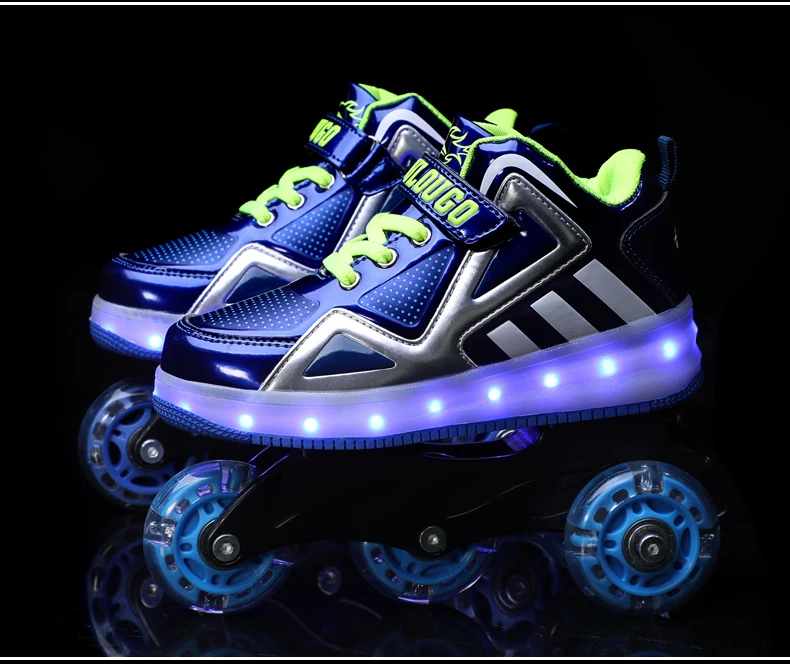 Heelys светильник на колесиках; обувь с роликовыми светодиодами; детская обувь для девочек и мальчиков; Светящиеся кроссовки; рождественские подарки
