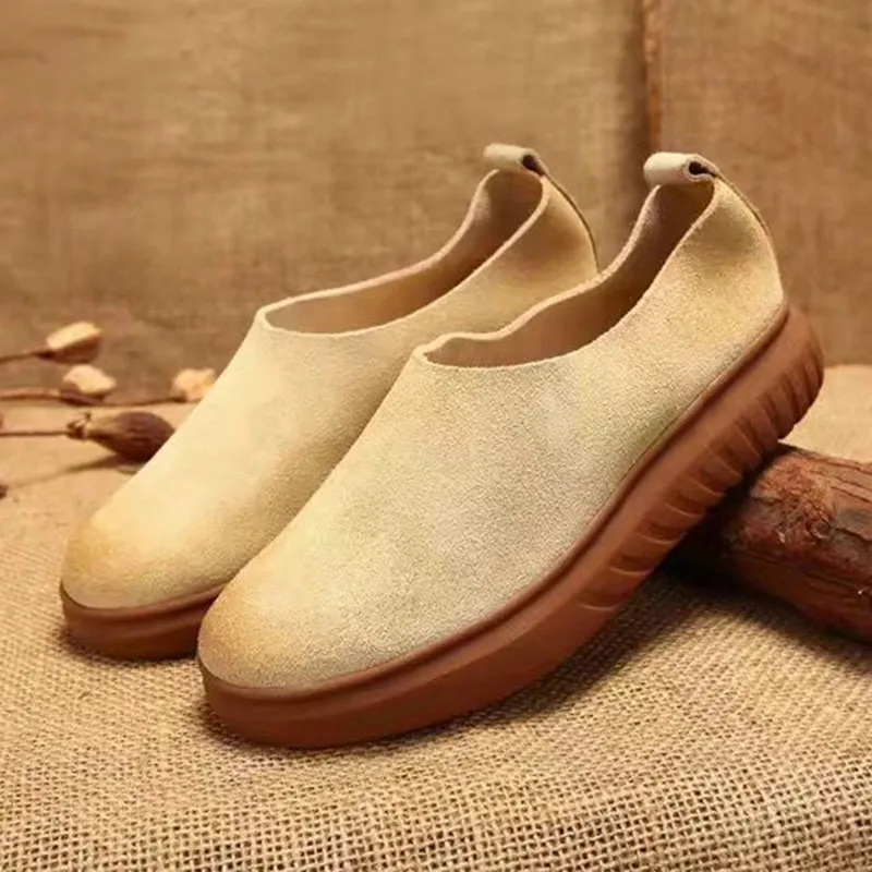 

2018 autumn new single shoes women's handmade retro art leather women's shoes flat casual shoes women's shoes