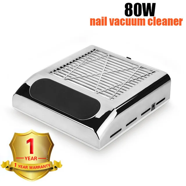 Silver 80W 110V/220V Nail Suction Dust Collector Large Size Strong Nail Vacuum Cleaner Machine Low Noisy With Filter Salon Tools - Цвет: Silver