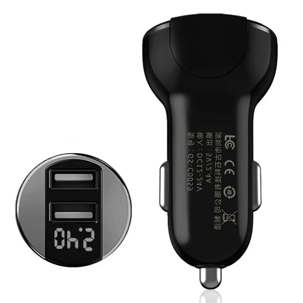 

DJSona 5V 2.4A Dual USB Car Charger Digital Display Automobile Battery Voltage Mobile Phone Adapter for Phone Tablet