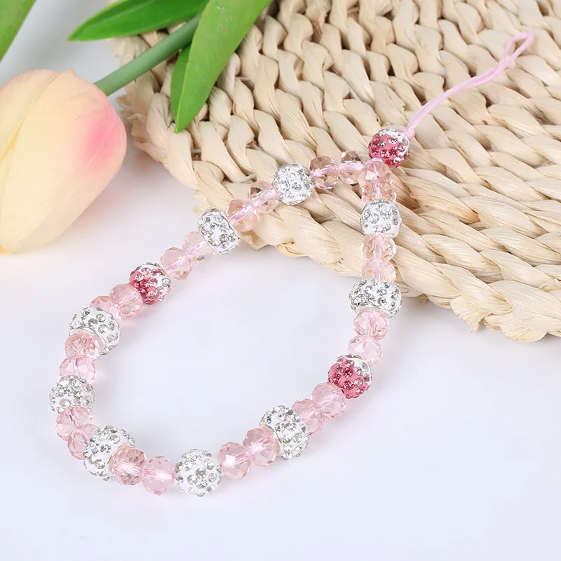 Shellnail Mobile Phone Lanyard Short Hand Strap for Key USB Diamond Bracelet Phone Case Flower Pendant DIY Tassel Phone Straps