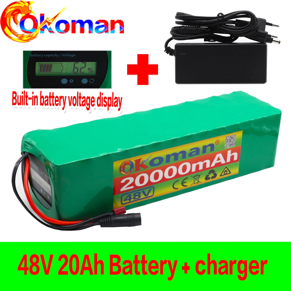 Original 48v 13s3p 20ah Battery 1000w High Power 54.2v 20000mah