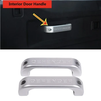 

2Pcs Car Aluminum Alloy Chrome Interior Door Grab Handle Trim for Land Rover Defender 90 110 2007-2016