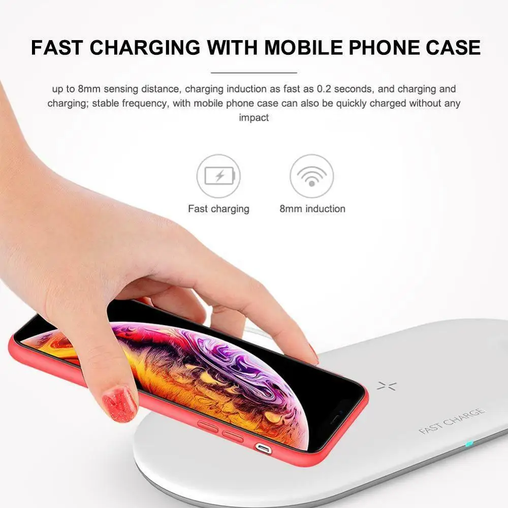 3 в 1 Беспроводное зарядное устройство для iPhone 6 7 X MAX XR 8 Быстрая зарядка для samsung S10 S10+ S9 S8 для Airpods Apple Watch 4 3 2 1