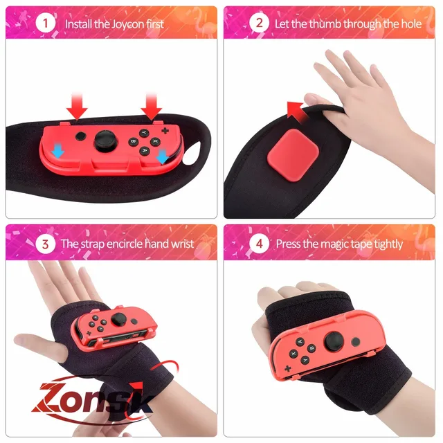  Wristbands Compatible with Just Dance 2024 2023 2022 2021 Switch  Game, ID CHINSION Adjustable Elastic Straps Compatible with Nintendo Switch  Controllers for Adults Teens and Kids, Blue Pink and Green : Video Games