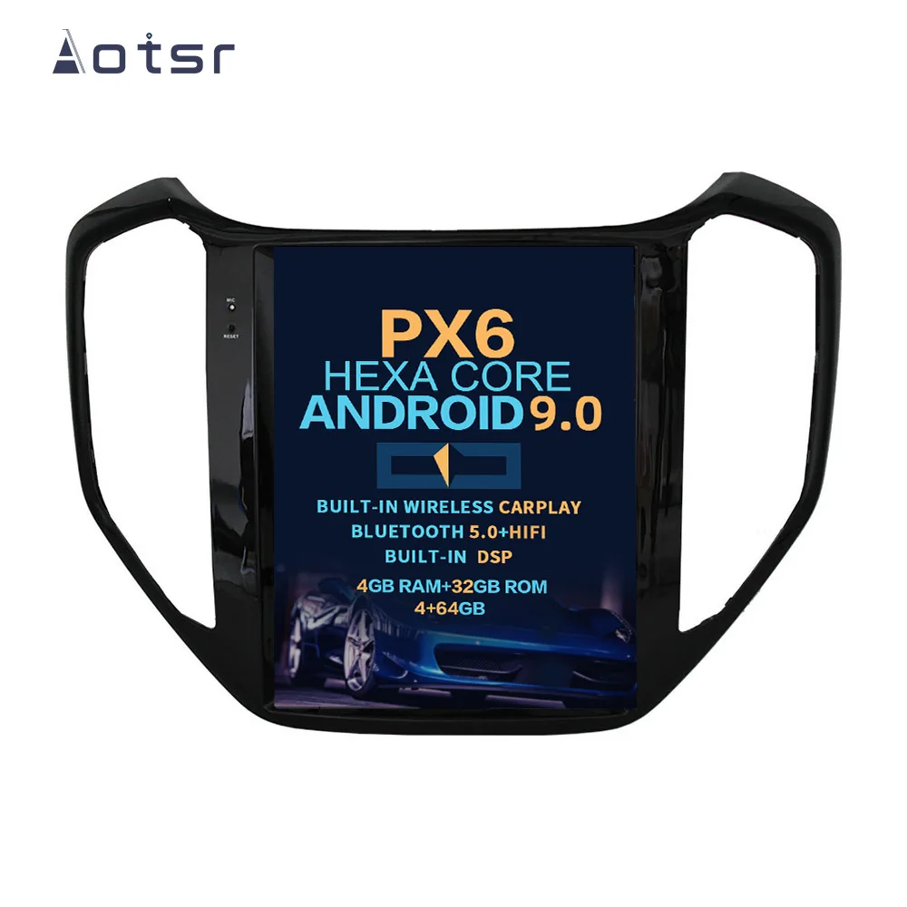 Автомобильный радиоприемник AOTSR Tesla на Android 9 PX6 для Changan CX70 2016 2017 2018 GPS навигация DSP