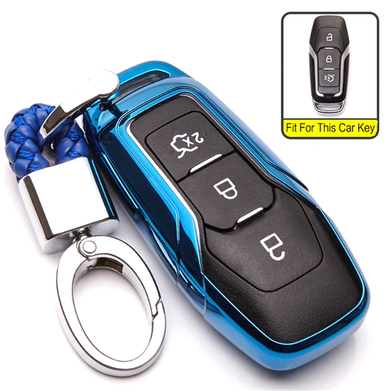 Чехол для ключа из ТПУ Ford Mondeo 5 MK5 Ranger Mustang Edge Cmax Kuga Fiesta Explorer Focus MK3 MK4 3 4 Цепь ключей