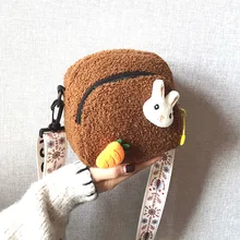 

Pretty Girl's Bag Unique And Cute Shoulder Bag Plush Shoulder Bag Fashion Rabbit Bag Female Bag Winter Student Cross-body Bag