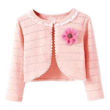Children's Clothes Autumn Coat for Baby Girl Solid Color Casual Concise Sweet Cute Flower Decor Jackets 0-5T Baby Girl Clothes