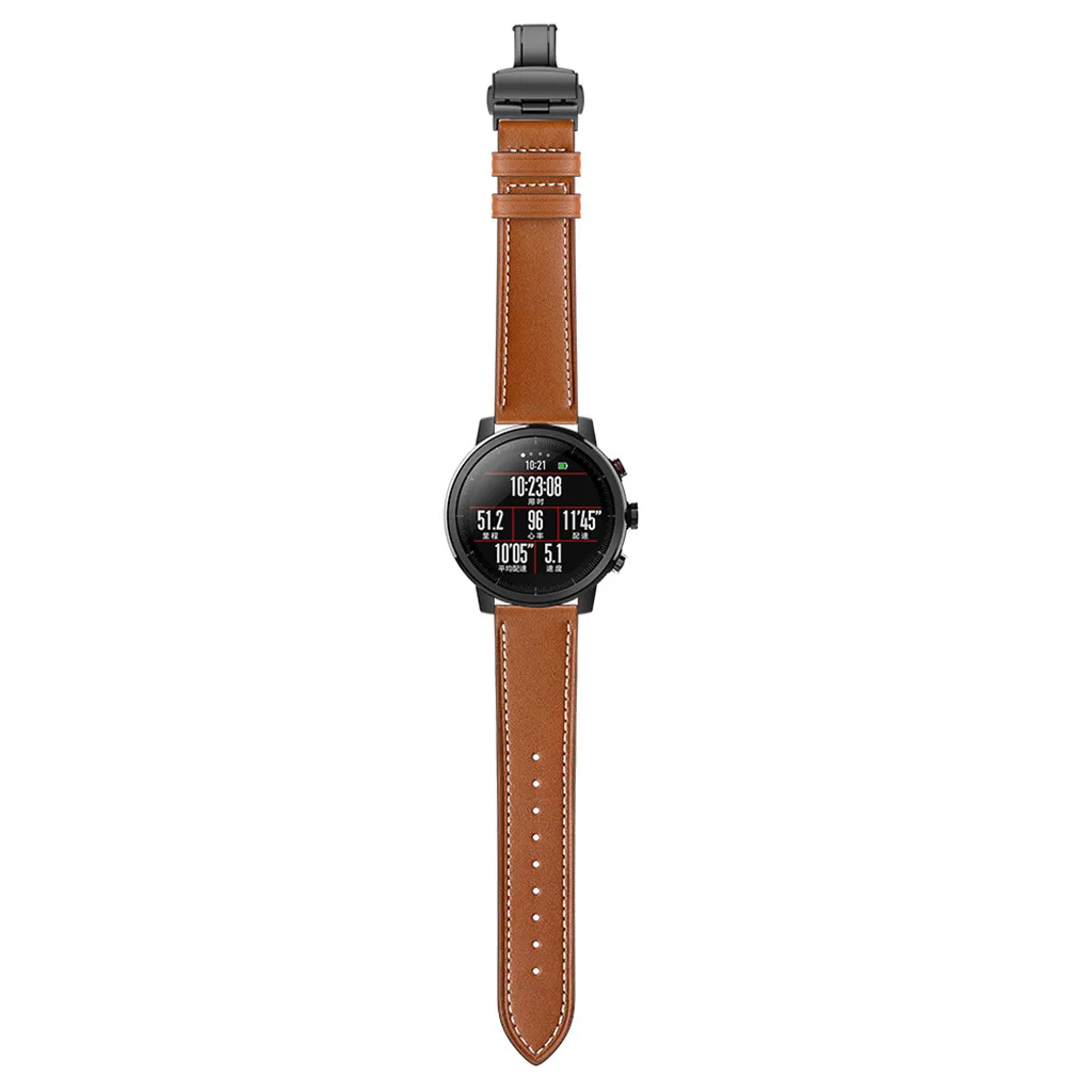 Replacement Wristband Luxury Leather For Xiaomi Huami AMAZFIT 2/2S Stratos Watch NEW fashion solid buckle watch band