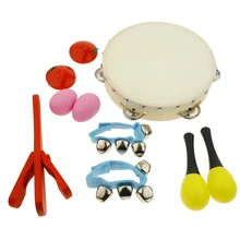 10 шт набор музыкальных инструментов с ксилофоном, мараком, бубном, погремушками для детей ясельного возраста 6 типов